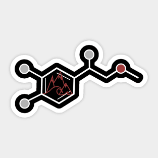 adrenaline molecule, mountains and sea Sticker